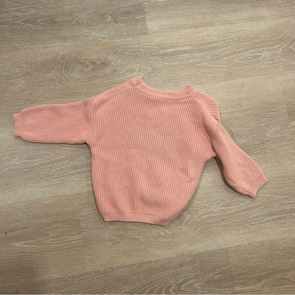 Pink Knit Sweater for toddler 3T Big Sister Oversized Sweater - Picture 2 of 2